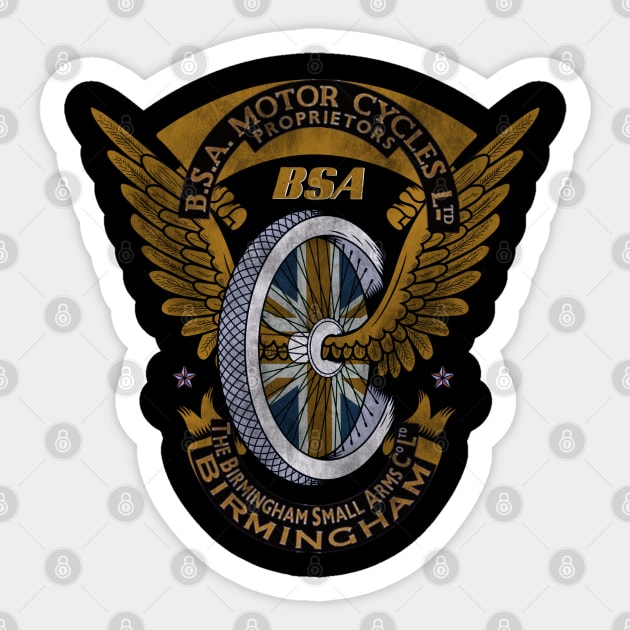 Vintage BSA Motorcycles Emblem by MotorManiac Sticker by MotorManiac